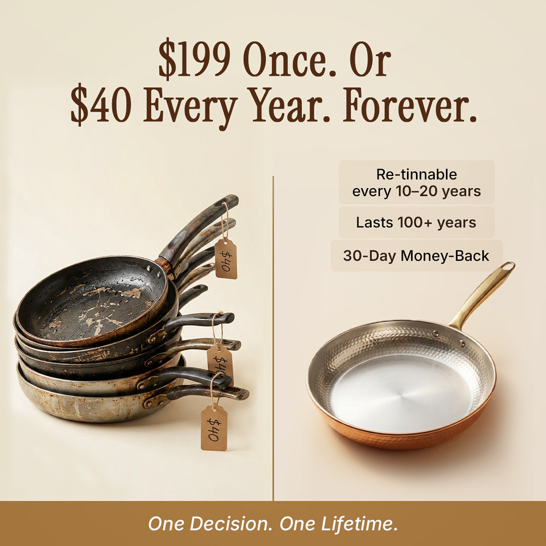 House of Tamra Pure Copper Frying Pan