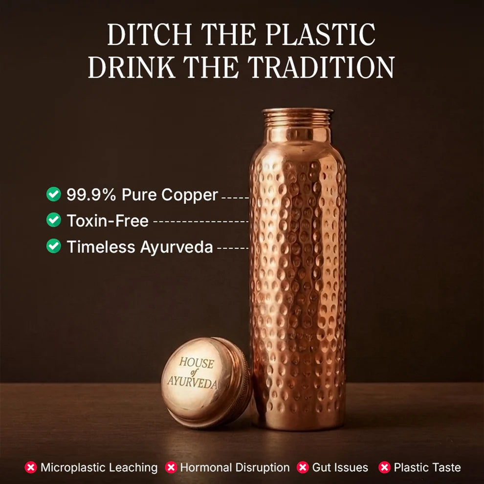Certified Ayurveda® Pure Copper Water Bottles - V2 Hand-Hammered Edition (Copy) (Copy)