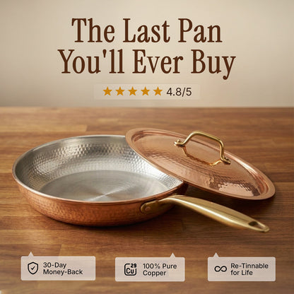 House of Tamra Pure Copper Frying Pan