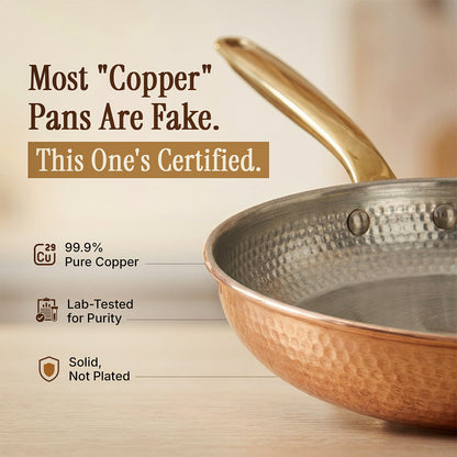 House of Tamra Pure Copper Frying Pan