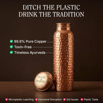 Certified Ayurveda® Pure Copper Water Bottles - V2 Hand-Hammered Edition (Copy)