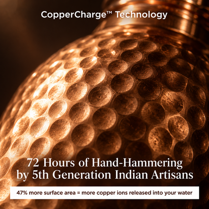 House of Tamra Pure Copper Water Bottles - V2 Hand-Hammered Edition