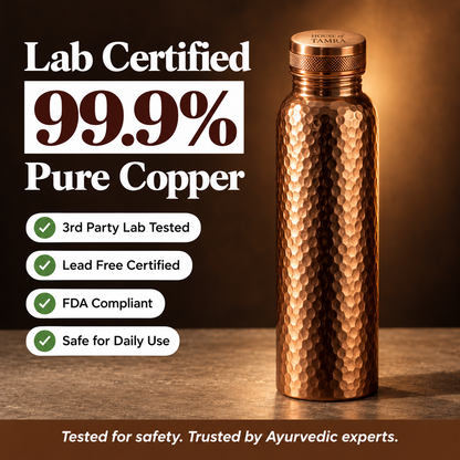 House of Tamra Pure Copper Water Bottles - V2 Hand-Hammered Edition
