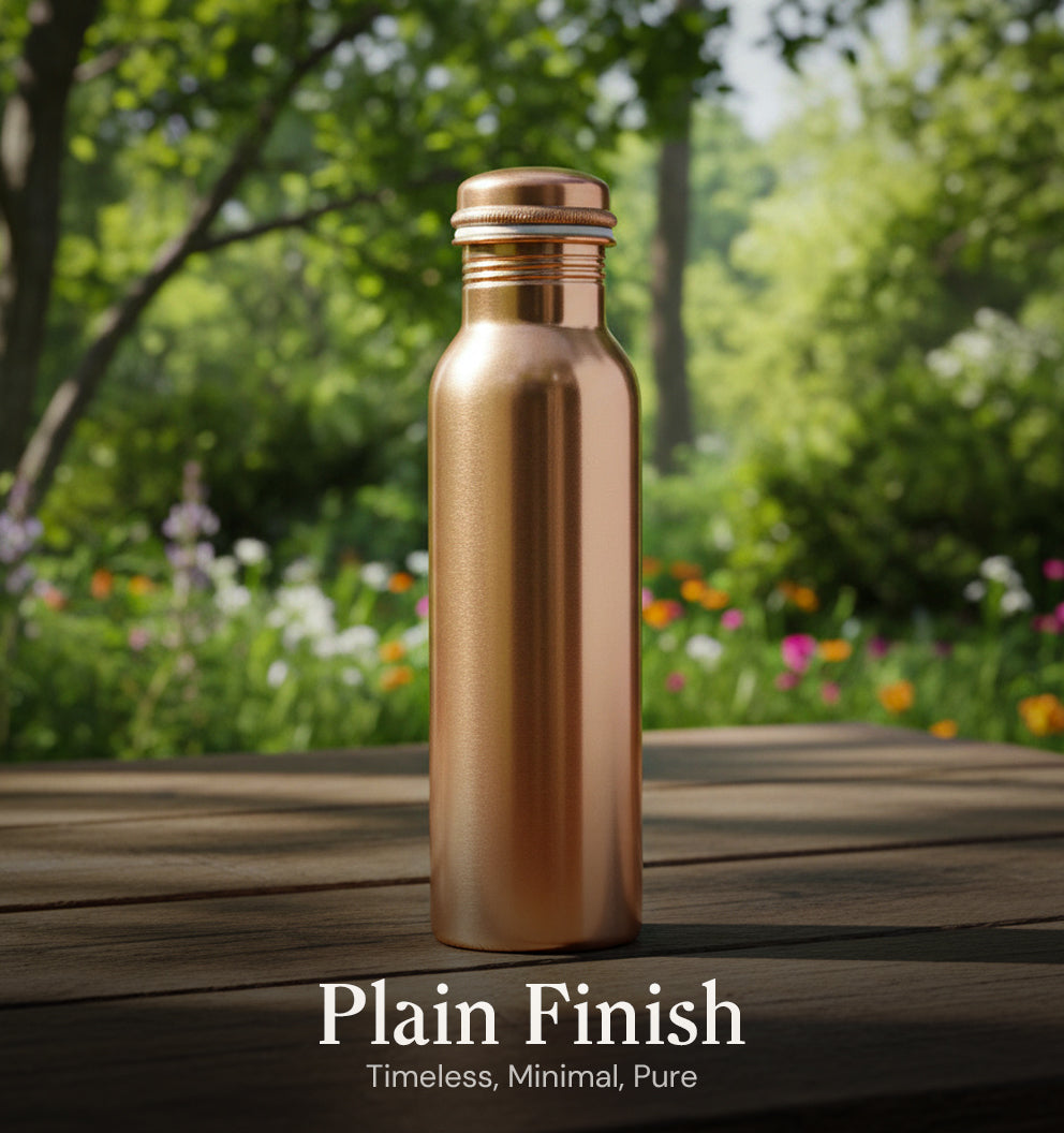 Special Edition Plain Copper Water Bottle | Smooth Matte Finish for Pure Hydration